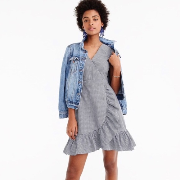 J. Crew Dresses & Skirts - J. Crew faux wrap gingham print dress
